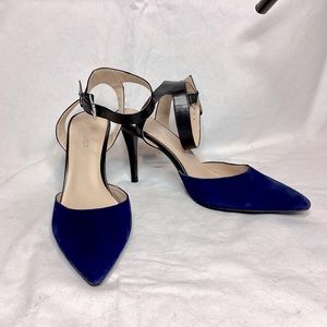 Nine West Leather and Velvet Heels size 9.5